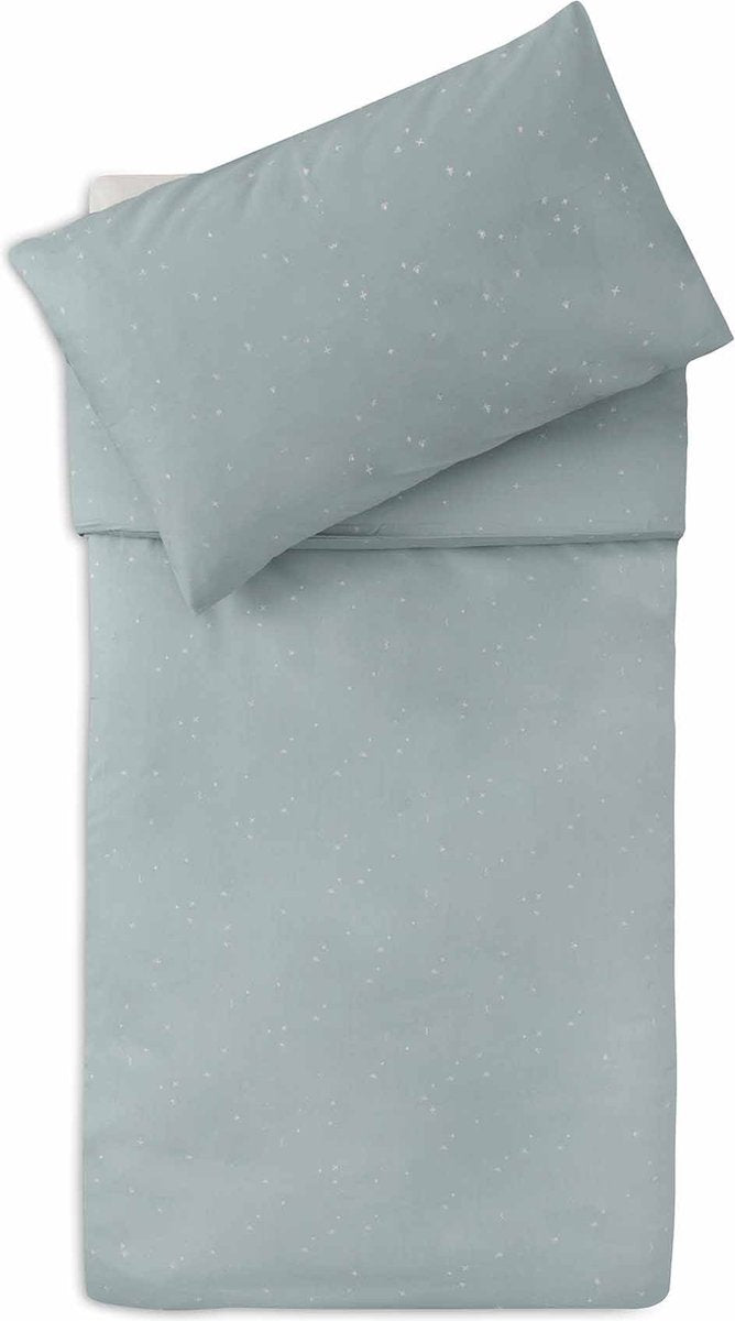Jollein - funda nórdica con funda de almohada 100x140cm - cama nórdica, funda nórdica para bebé - verde mar centelleante