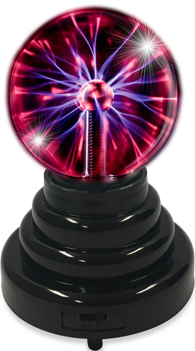 Funlights per feste - sfera al plasma con effetti luminosi - risponde al tocco - funziona con USB e batterie - altezza 14 cm