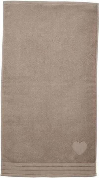 Riviera maison heart beach towel - 100x180 cm - taupe