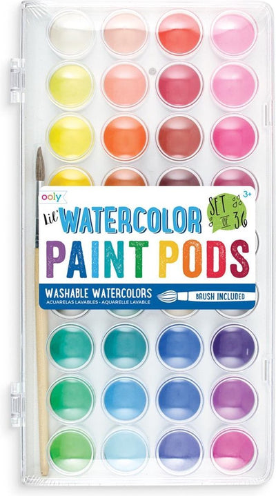 Ooly - lil' watercolor paint pods - watercolor - set of 36 bright watercolor colors