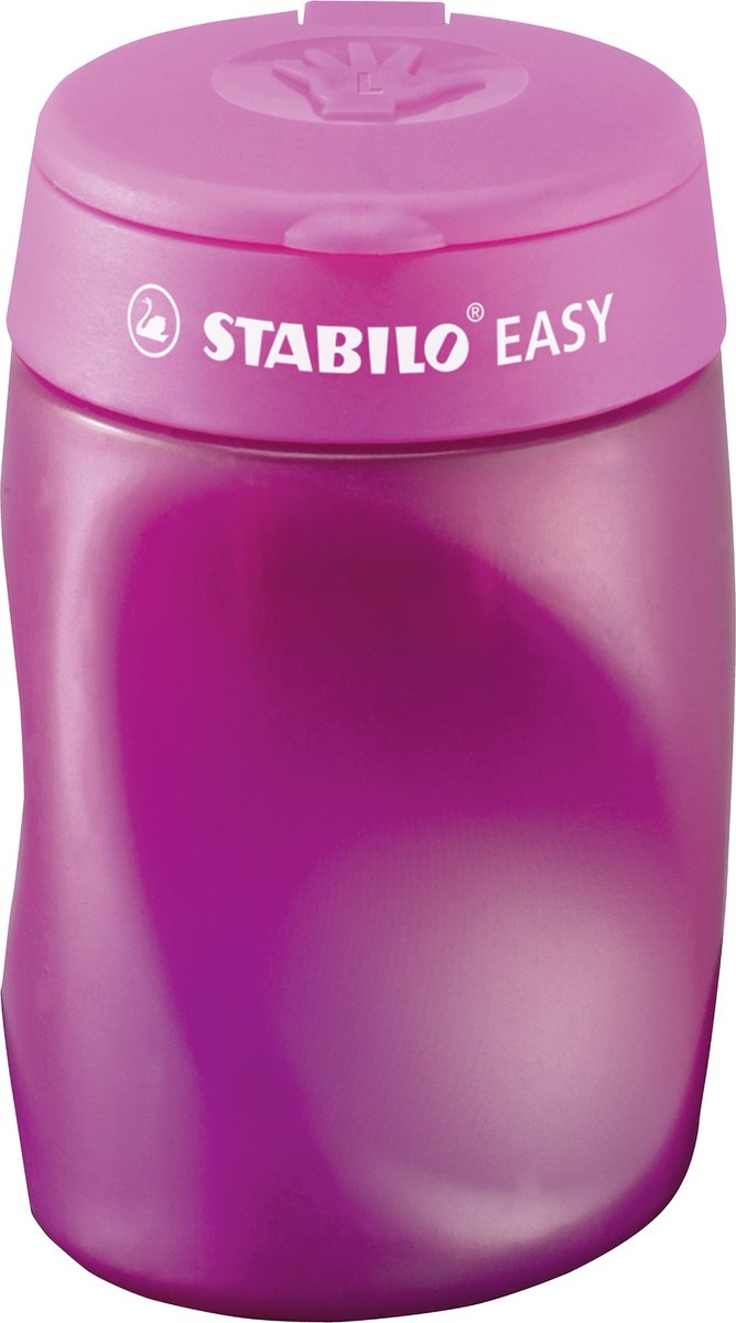 Stabilo easysharpener - sacapuntas ergonómico 3 en 1 - para zurdos - rosa - apto para todos los lápices