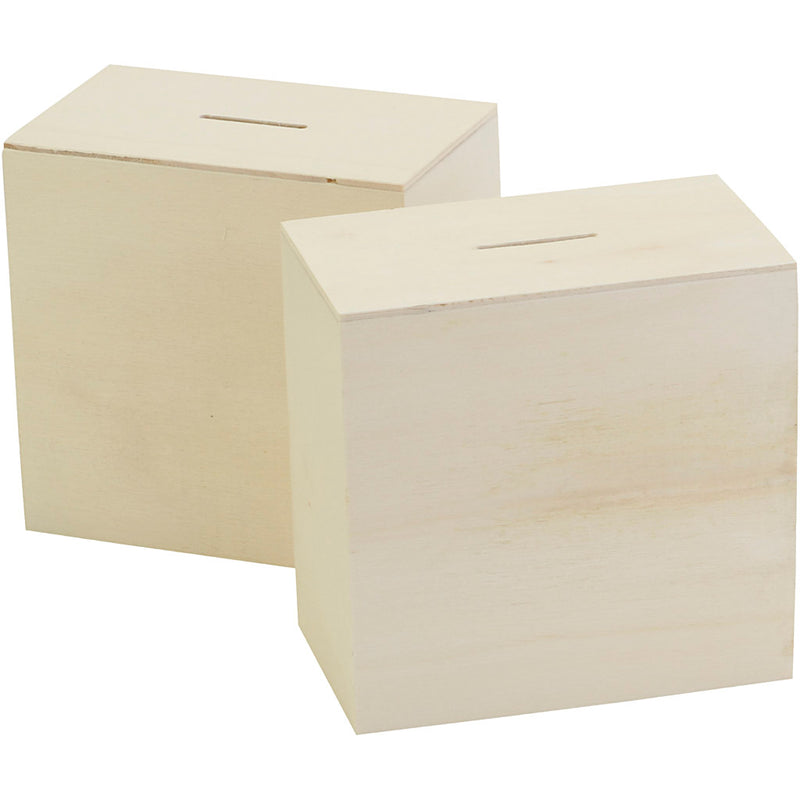 Creative Company Wooden Piggy Bank, 10x10x6cm, 10st.