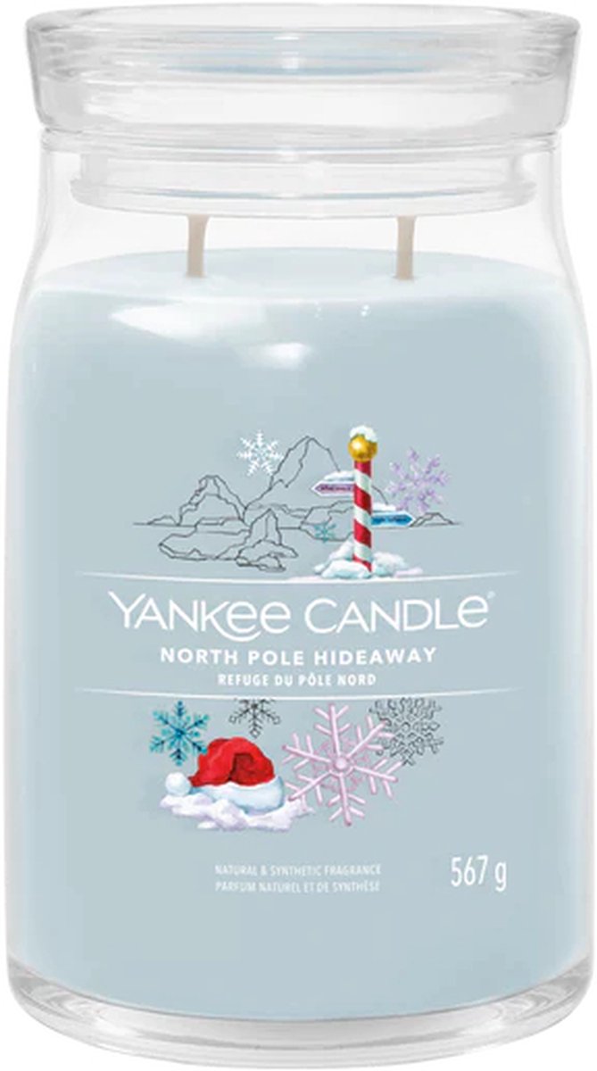 Yankee Candle - Vela perfumada en tarro grande escondite en el Polo Norte - 90 horas de combustión - dos mechas
