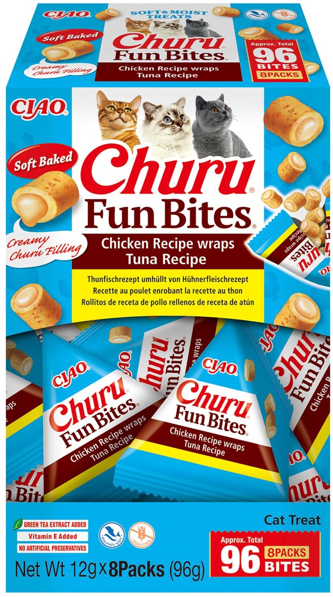 Inaba churu fun bites chicken wraps - cat snack - tuna 12x8 g