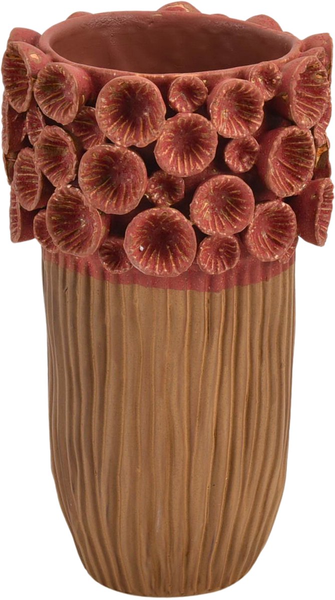 Jarrón colección HD loza rojo burdeos 24,5x24,5x41cm