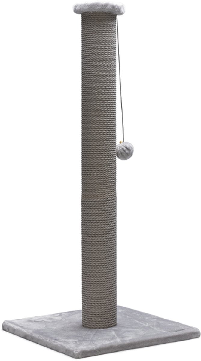 Tiragraffi per gatti Beeztees Serpa XL - tiragraffi alto - con corda - con palla - grigio - 40x40x90 cm
