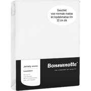 Bonnanotte hoeslaken jersey elastan wit 90x200cm - afbeelding 1