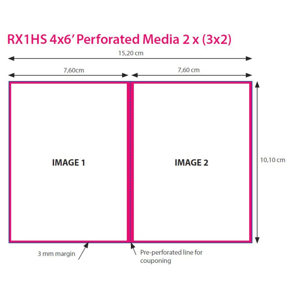 Papel DNP DSRX1HS-4X6P 2 Rollo � 700 St. 10x15 perforado para DS-RX1HS