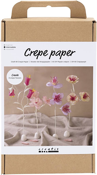 Set hobby Creative Company carta crespa, fiori, colori pastello, 1 scatola
