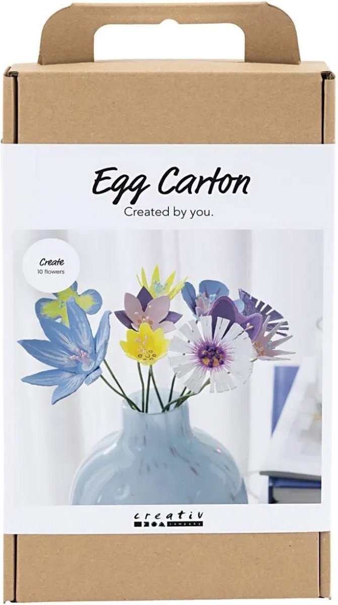 Set hobby Creative Company fiori da cartoni di uova, colori pastello, 1 scatola