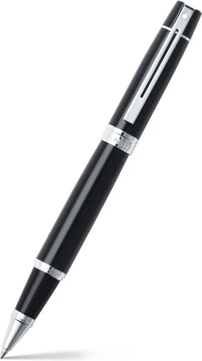 Sheaffer rollerball - 300 - glossy black and chrome - nib m - writing color black - sf-e1931251