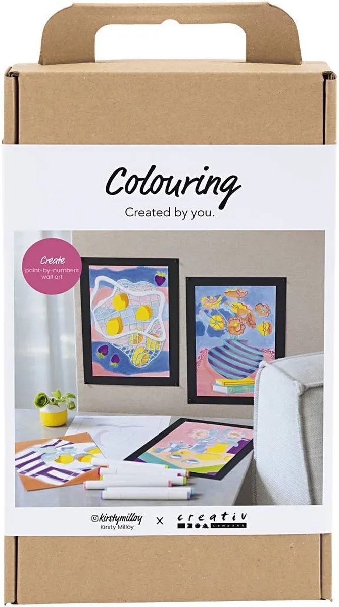 Set hobby Creative Company colori, pittura con numeri, evidenziatori, 1 scatola