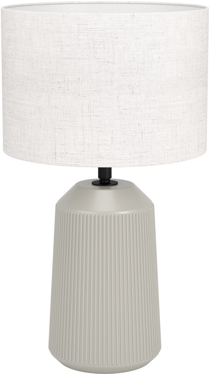 Lampada da tavolo Eglo capalbio - e27 - 41 cm - colore bianco sabbia - ceramica