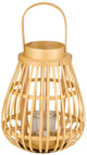 Arti casa Farol de madera con cristal - farol de vela decorativo - 26 x 26 x 32 cm - beige