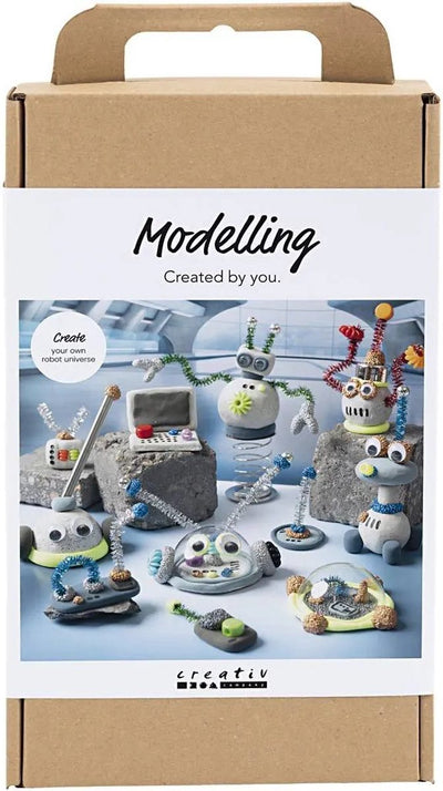 Set hobby per modellismo Creative Company, robot, blu, grigio, rosso, placcato argento, 1 scatola