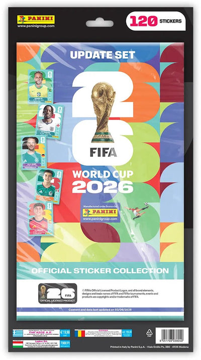 Panini fifa world cup 2026 sticker collection update set – 120 stickers – official world cup 2026 stickers – addition set for album collectors