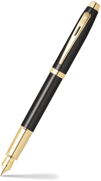 Penna stilografica Sheaffer - 100 e9322 - m - tono oro nero lucido - sf-e0932253