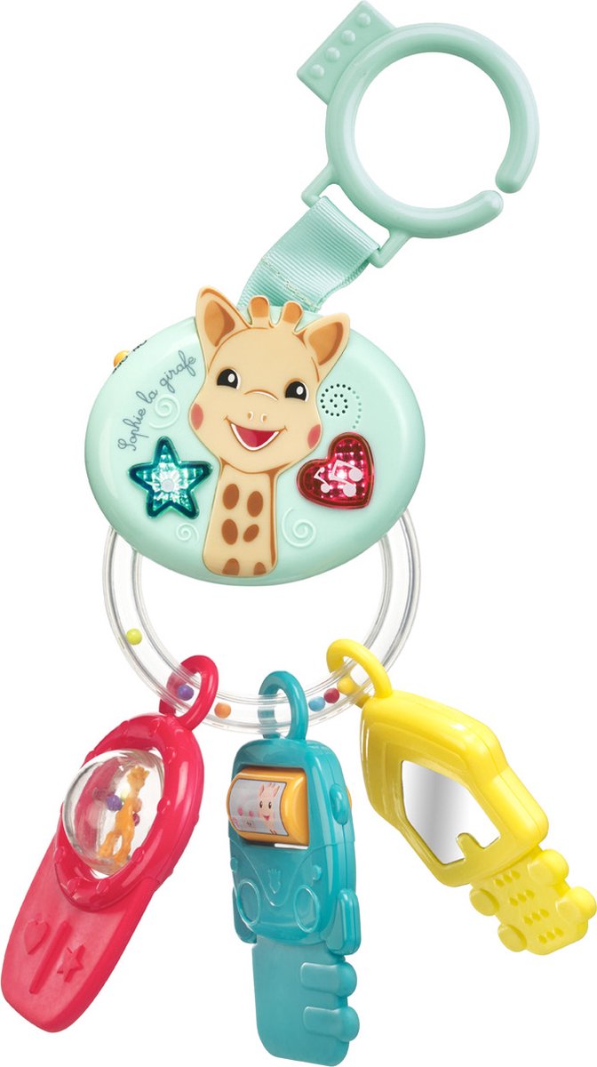 Sophie la jirafa luces sonido llave sonajero - juguete para bebé - eléctrico - con sonido - a partir de 3 meses - incl. pilas - azul rojo amarillo