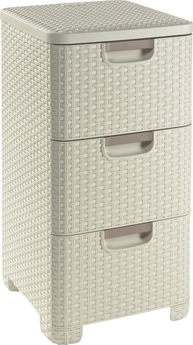 Sistema di cassetti stile Curver - 3x 14 l - bianco vintage