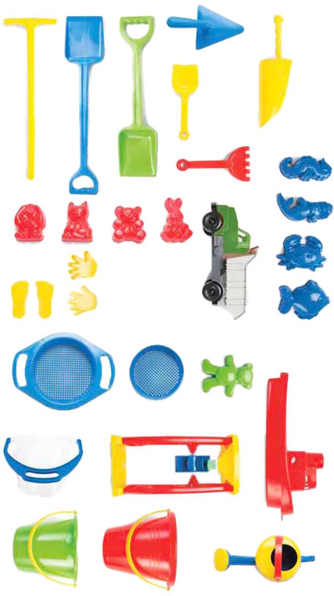 Dantoy zandspeelset - kleurrijk buitenspeelgoed 84-delig voor kinderen.