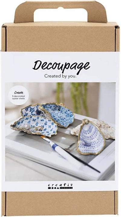 Set hobby per decoupage Creativ Company, conchiglie di ostriche, blu, 1 scatola