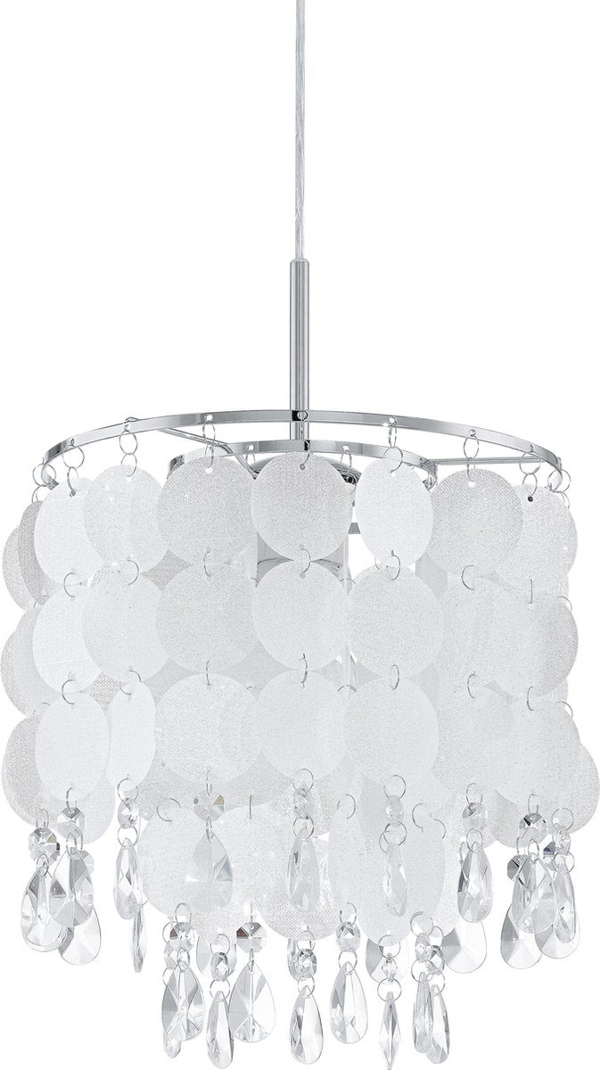 Lampada a sospensione Eglo fedra 2 - 1 luce - ø250mm. - cromo - madreperla, trasparente