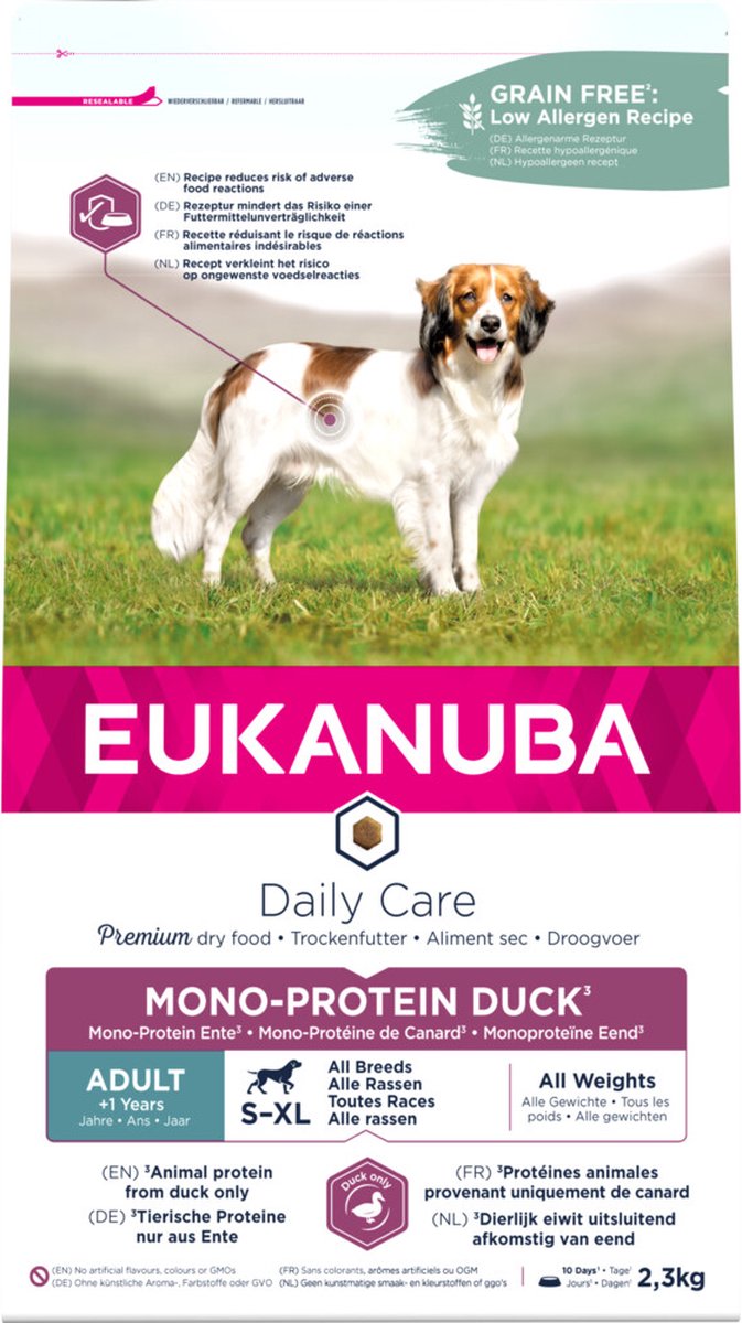 Eukanuba hondenvoer daily care eend adult mono-proteine 2,3 kg