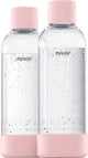 Mysoda - juego de 2 botellas reutilizables de 1 litro - rosa claro - aptas para dispositivos