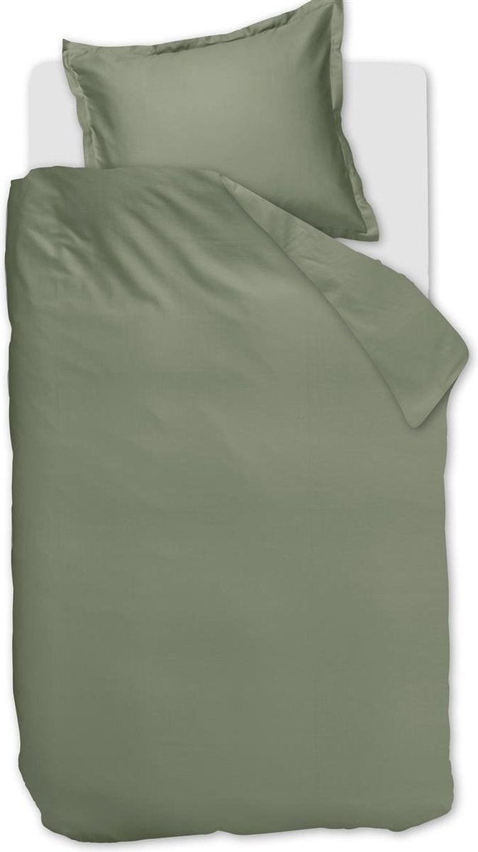 Funda nórdica uni satén Ambiante - individual - 140x200220 - verde