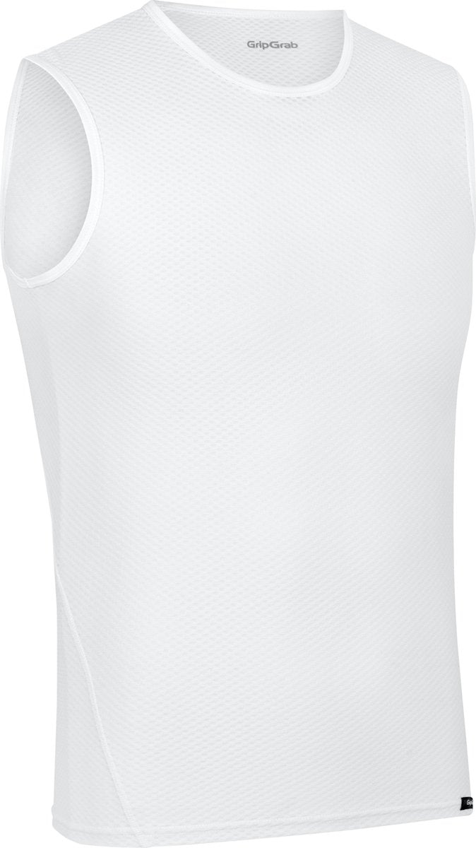 Gripgrab - ultralight mesh mouwloos base layer zomer fiets ondershirt polygiene zweethemd - wit - heren - maat s