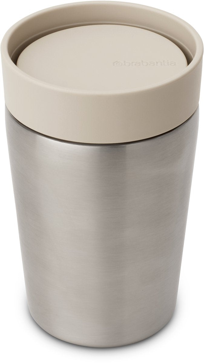 Brabantia make take thermosbeker - koffiebeker to go - 200 ml - soft beige