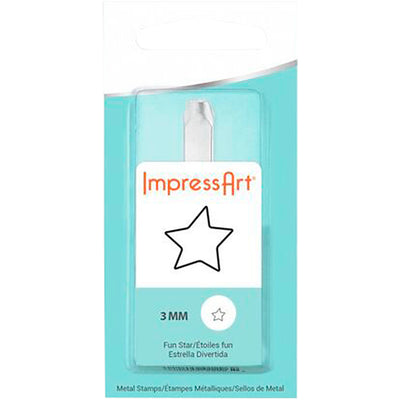 Timbro di goffratura di impressionart, stella, l: 65 mm, dim 3 mm, 1 pezzo