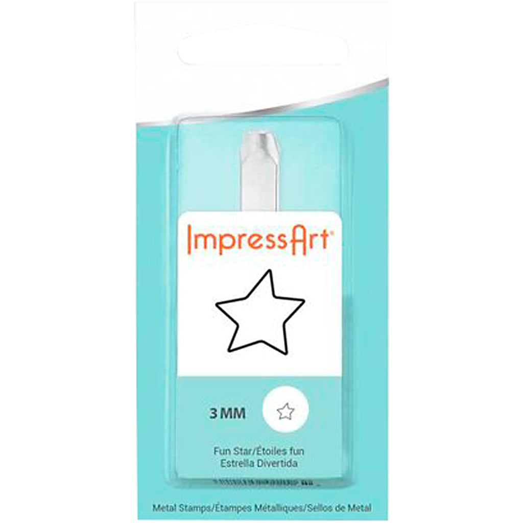 ImpressArt embossing stamp, star, L: 65 mm, dim 3 mm, 1 piece
