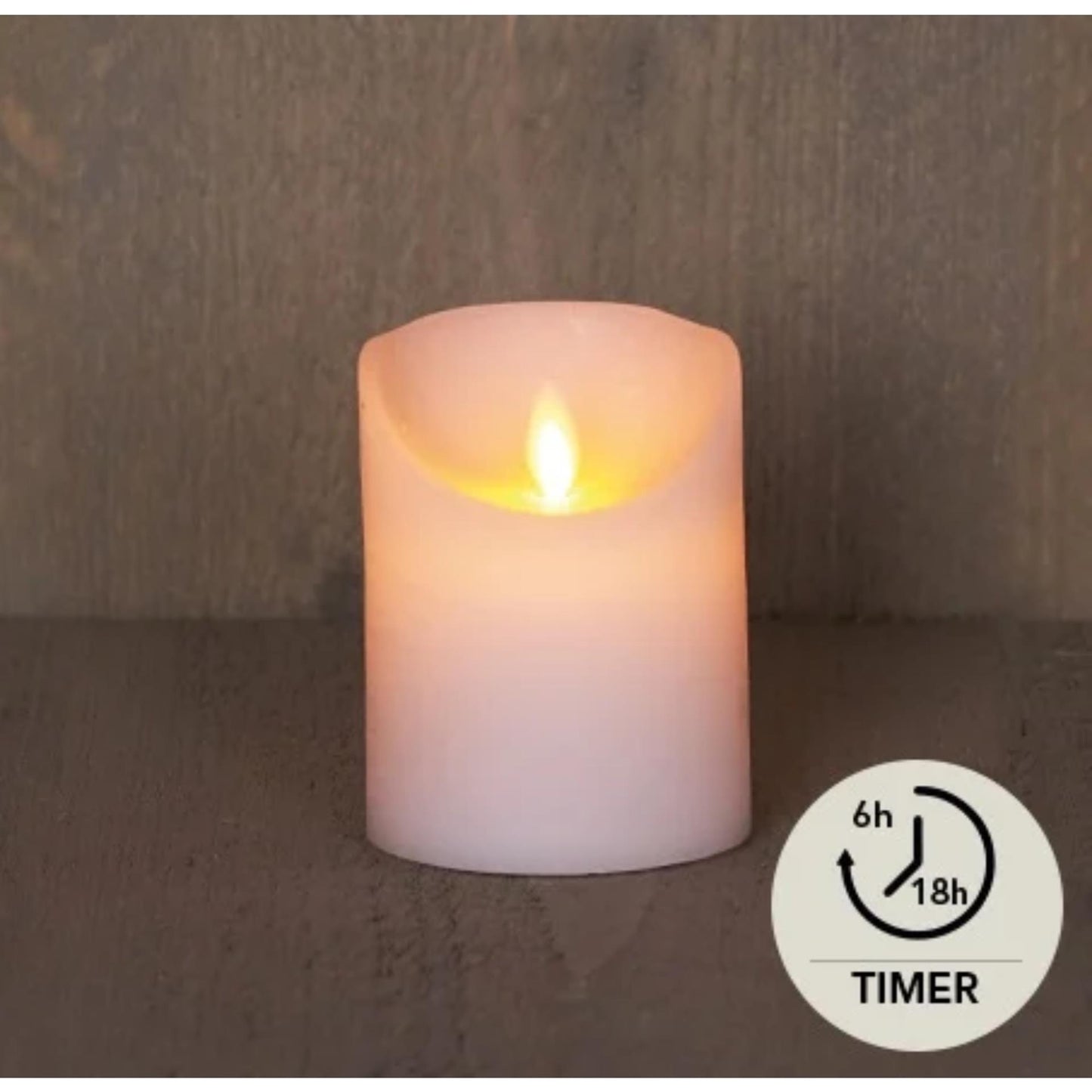 Anna's collection vela pilar rústica led blanca 7,5x10cm