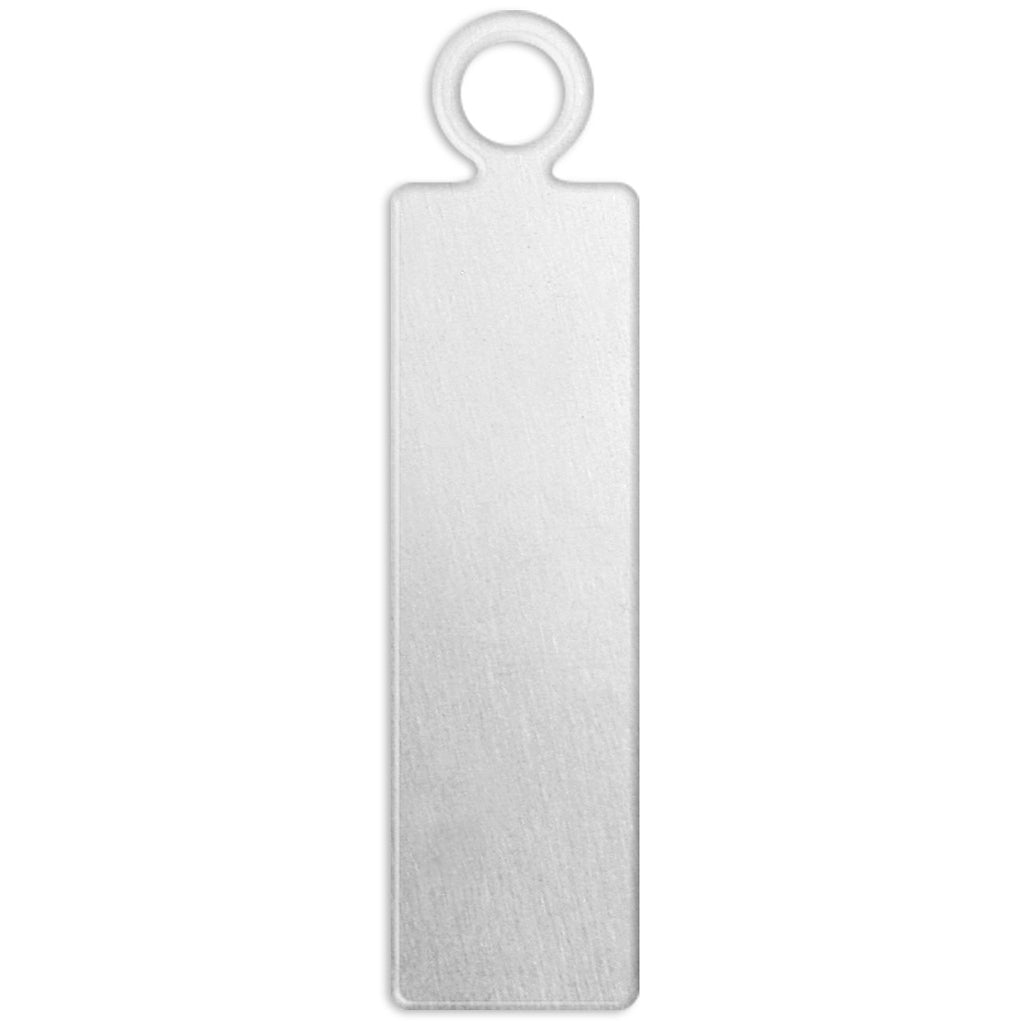 Etichetta in metallo impressionar, allungato, dim 20x5 mm, dimensione del foro 1,9 mm, spessore 1,3 mm, alluminio, 20 pezzo 1 scatola