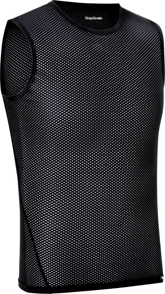 Gripgrab - ultralight mesh mouwloos base layer zomer fiets ondershirt polygiene zweethemd - zwart - heren - maat m