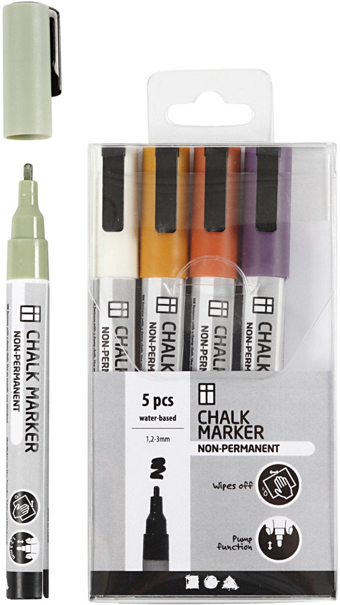 Creative Company Krijt Marker Pastel Colors, 5st.