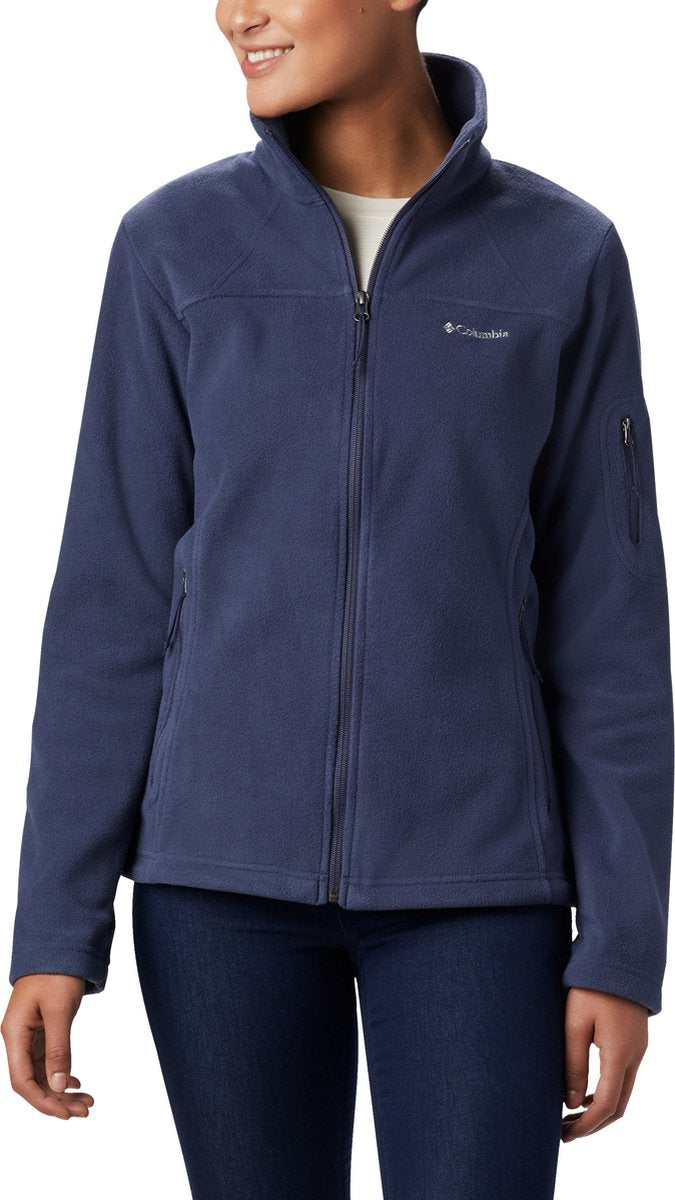 Columbia fast trek ii chaleco polar mujeres adultos - cierre y bolsillos con cremallera - chaleco outdoor - azul - talla l