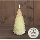 Albero di Natale in cera di candela LED collezione Anna avorio 9,5x20 cm