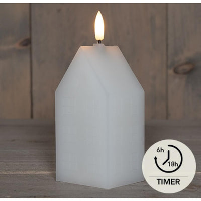 Anna's collection vela LED cera casa blanca 5x6x15cm