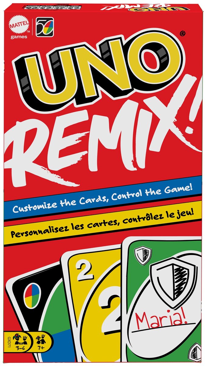 Mattel games uno remix - - gioco di carte