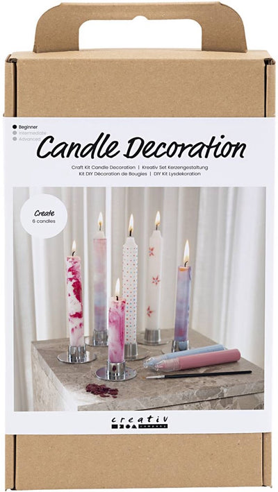 Set hobby Creative Company candele decorative, candele a punta decorate, bianco, 1 scatola