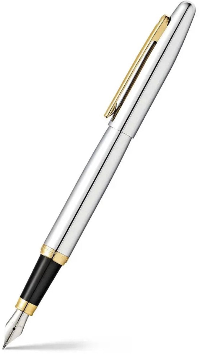 Penna stilografica Sheaffer - vfm e9422 - m - cromata lucida placcata oro - sf-e0942253