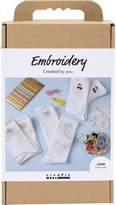 Set hobby Creative Company ricamo, calzini, bianco, 1 scatola