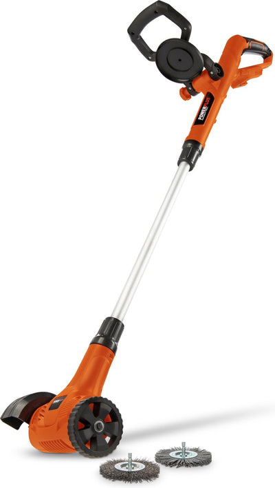 Desmalezador a batería telescópico Powerplus dual power POWDPG8060 - Desmalezador de 20 V, sin batería ni cargador, con cepillo de nailon y acero, herramientas de jardín