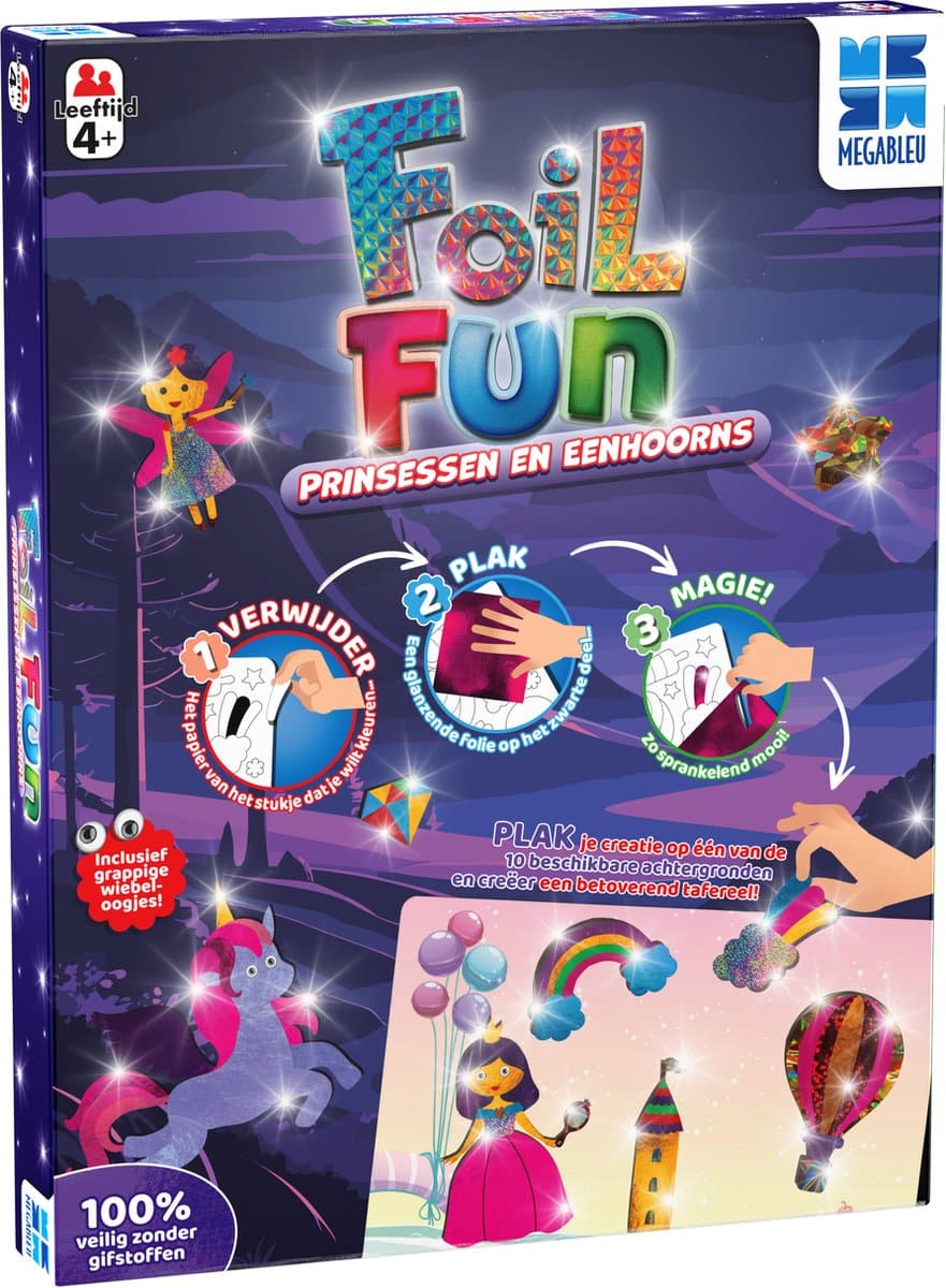 Mega Blue Mega Bleu Foil Fun Princesas y Unicornio