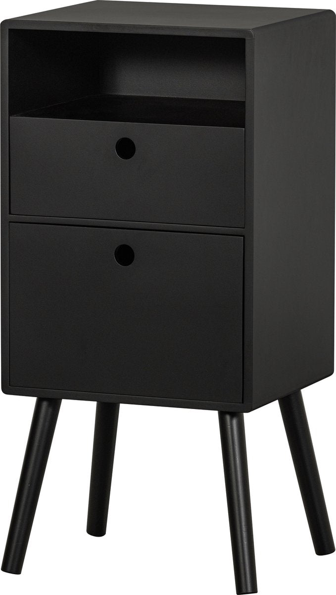 Mesita de noche Woood ozzy - madera - negro - 75x36x30