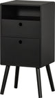 Mesita de noche Woood ozzy - madera - negro - 75x36x30