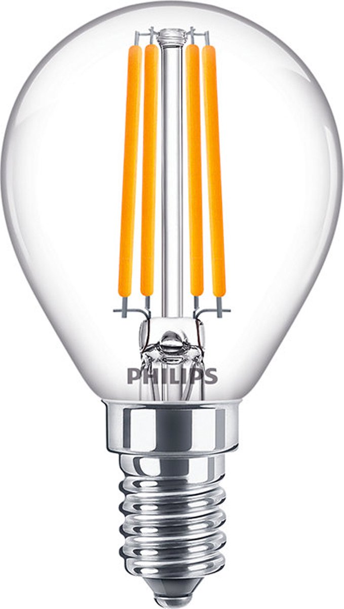 Philips LED Philips Corepro LED Lustre E14 Filamento sferico Trasparente 6,5W 806lm - 827 Bianco molto caldo | sostituisce 60w