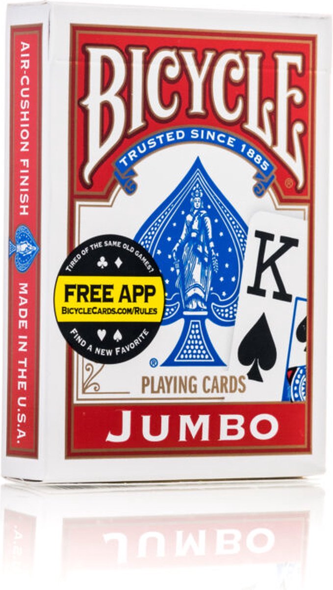 Paquete de 2 índices jumbo de espalda de ciclista - naipes premium - póquer - originales